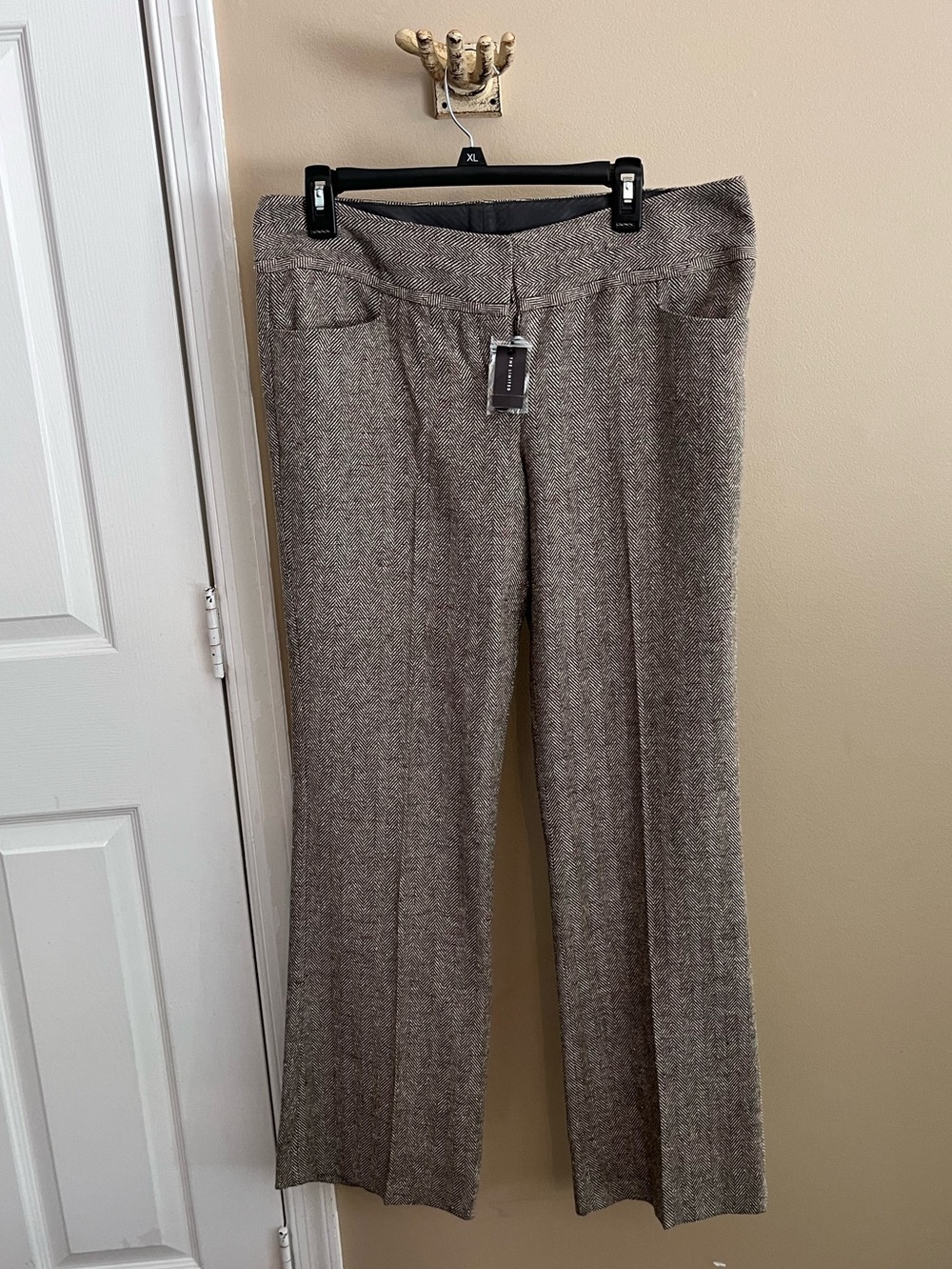 The Limited Brown Tweed Wide-Leg Trousers
